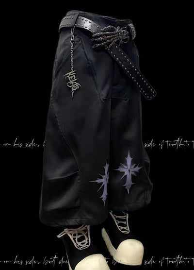 【Miub】Mid-range double cross design slacks and shorts  MB0007
