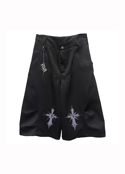 【Miub】Mid-range double cross design slacks and shorts  MB0007