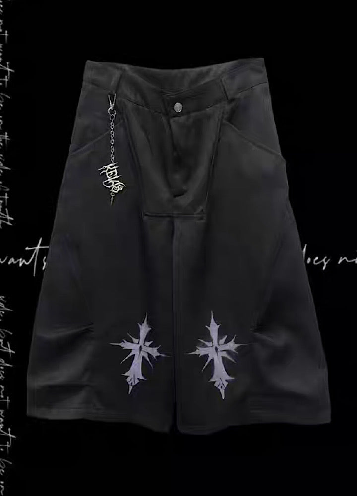 【Miub】Mid-range double cross design slacks and shorts  MB0007