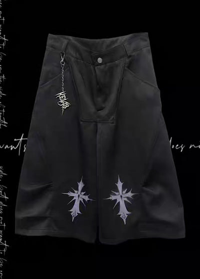 【Miub】Mid-range double cross design slacks and shorts  MB0007