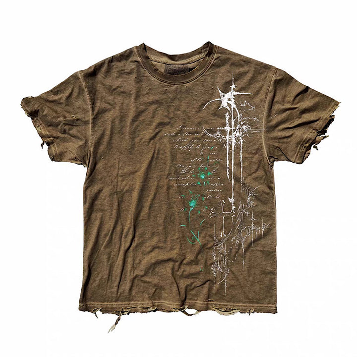 Hender Japan 様　Studs Cross T-shirt 2点 Mid-distressed vintage color cross punk print short-sleeved T