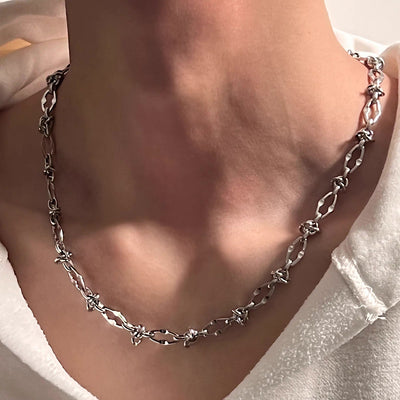 【CHEALIMPID】Barbed wire design simple style necklace  CL0023