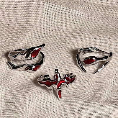 【CHEALIMPID】Red Bullet Color Design Demonic Ring  CL0024
