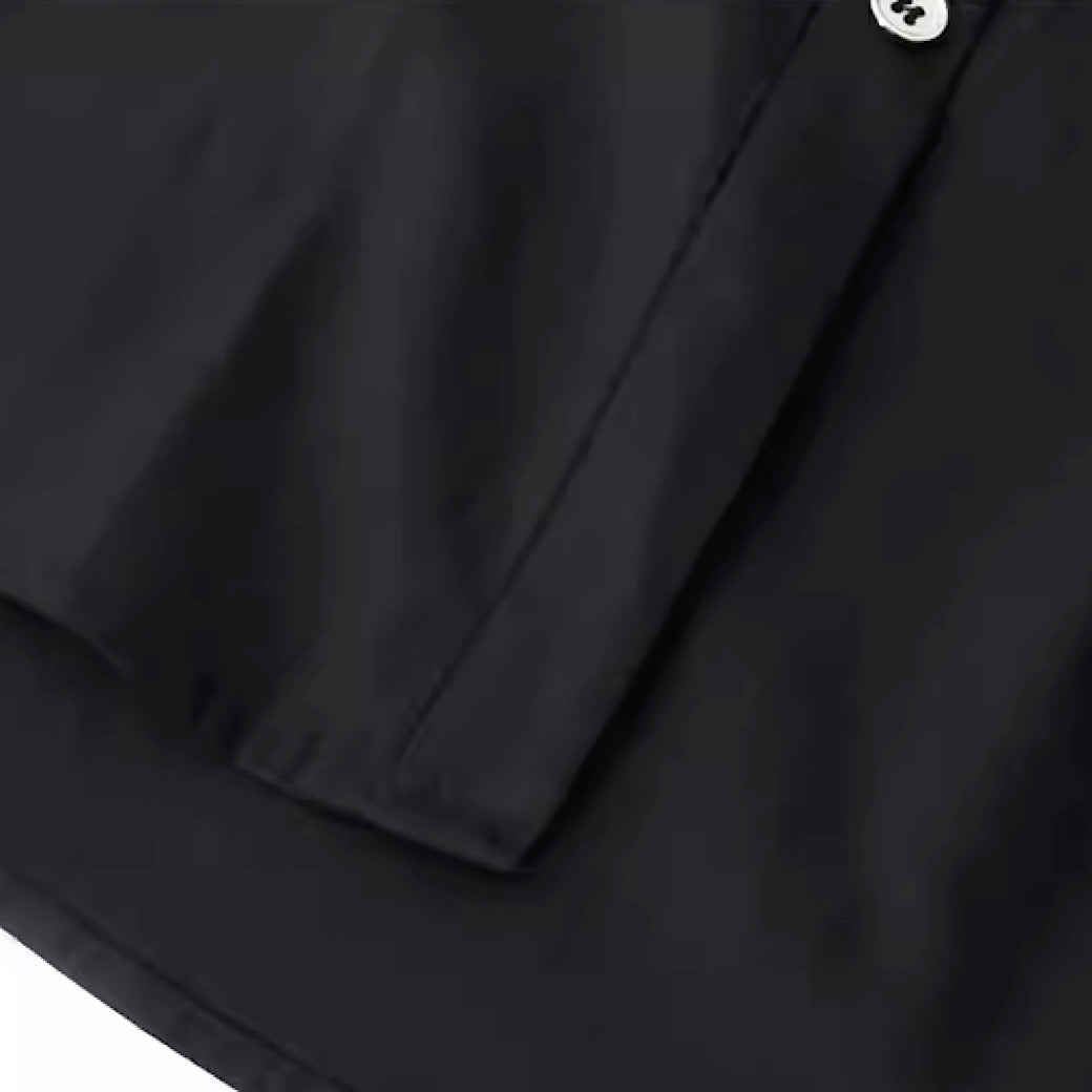 [CUIBUJU] Shoulder silver crimped raindrop design shirt CB0025