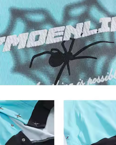 【NIUGULU】Spider Heartless Bicolor Design Hoodie  NG0010