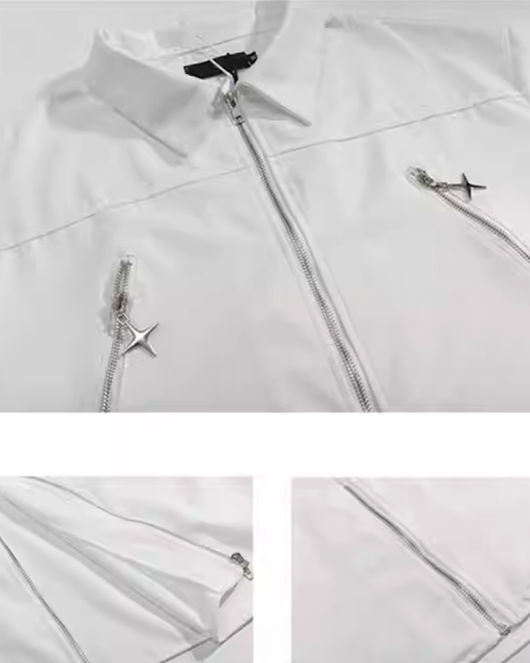 [NIUGULU] Stardust Zipper Natural Short and Long Shirt NG0006