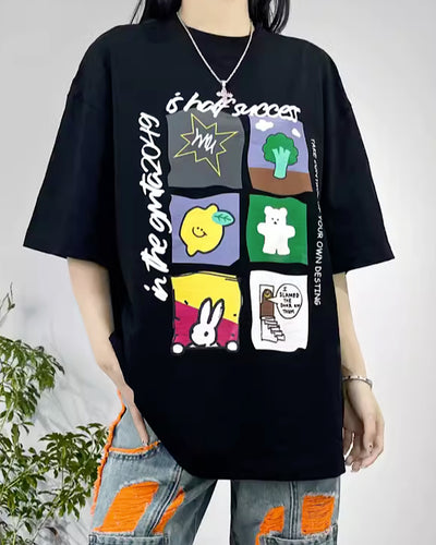 【FREEMEIGE】Pop character front design T-shirt  FM0009