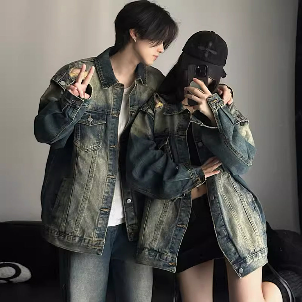 Graphic overload washed denim jacket HL2964 – HI-LANDER 