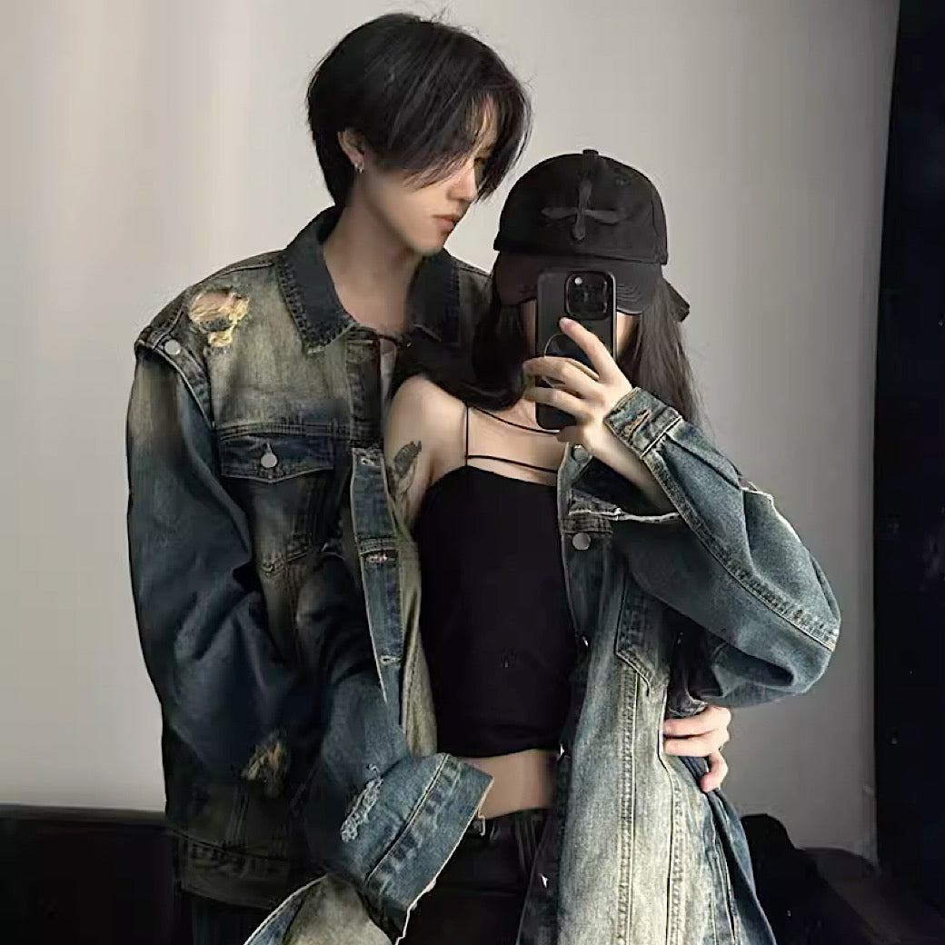 Graphic overload washed denim jacket HL2964 – HI-LANDER 