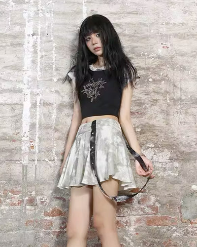 【ARIADNAw】Double suspender type design frill cut skirt  AD0003
