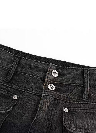 【Culture E】Double color wash side pocket denim pants  CE0107