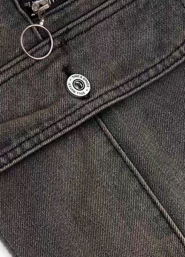 【Culture E】Double color wash side pocket denim pants  CE0107
