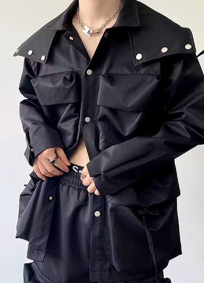 【GREY】Multi-gimmick design 2way casual mode jacket  GR0017