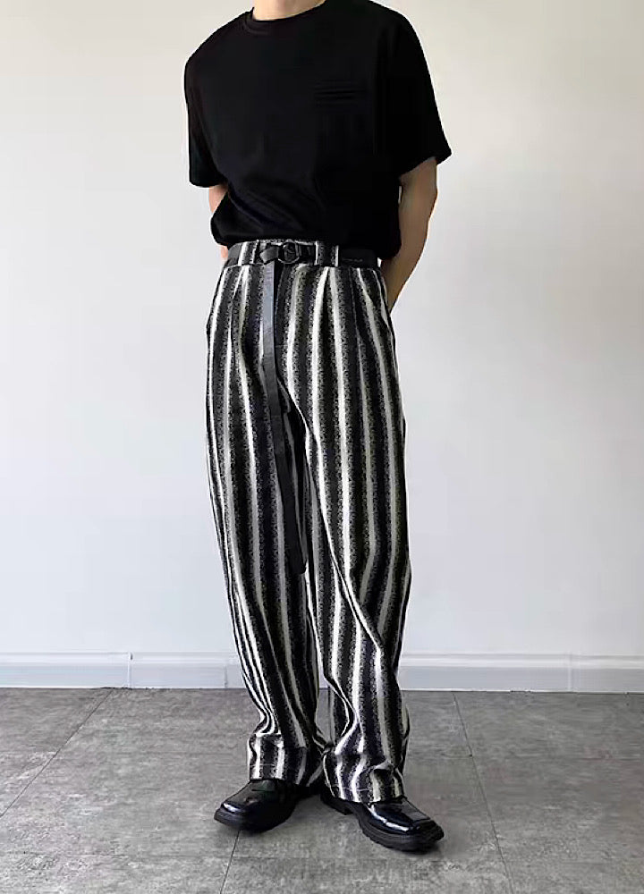 [GREY] Side over monotone line design pants GR0018