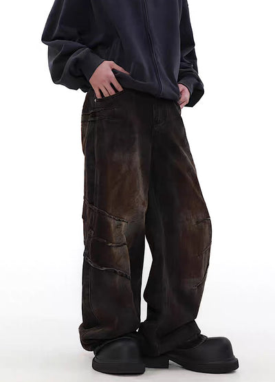 [MR nearly] Claw mark vintage dirty design denim pants MR0063