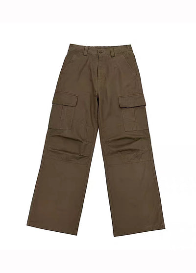 [FATEENG] Slim style silhouette vintage color cargo denim pants FG0012