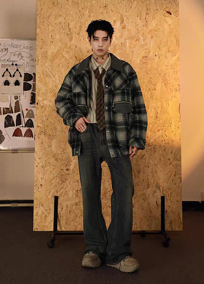 【MR nearly】Balance check design over silhouette jacket  MR0068