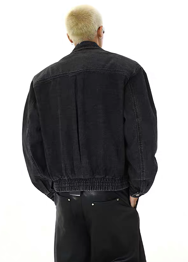[MEBXX] Short length design simple type denim jacket MX0017