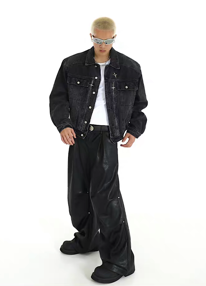 MEBXX] Short length design simple type denim jacket MX0017