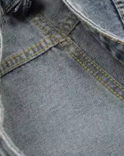 【Rayohopp】Overall crash damage design wide silhouette denim  RH0032
