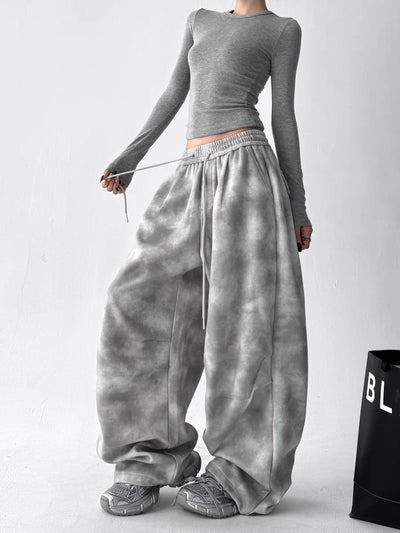 【10/4新作】Random pale gray wide silhouette sweatpants  HL3207