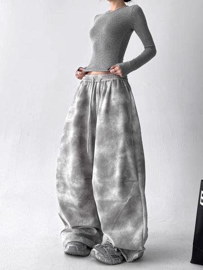 【10/4新作】Random pale gray wide silhouette sweatpants  HL3207