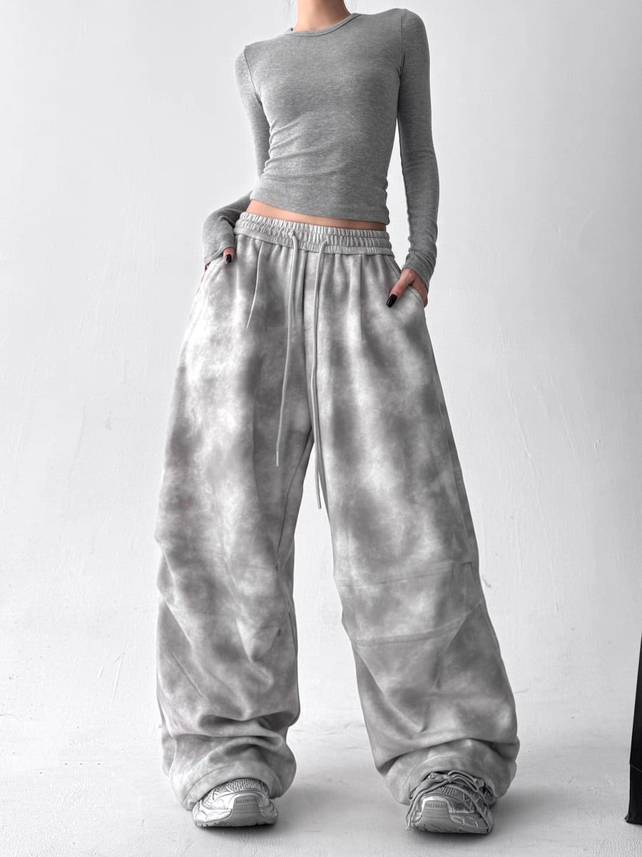 【10/4新作】Random pale gray wide silhouette sweatpants  HL3207