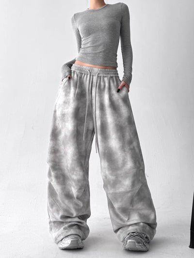 【10/4新作】Random pale gray wide silhouette sweatpants  HL3207