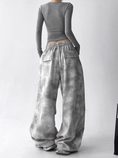 【10/4新作】Random pale gray wide silhouette sweatpants  HL3207