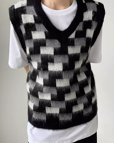 [QUANY] Monochrome design simple coloring vest QU0013