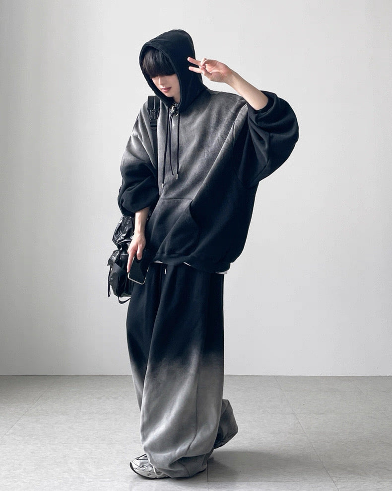 【10/4新作】Gradient monotone washed wide balloon sweatpants  HL3208