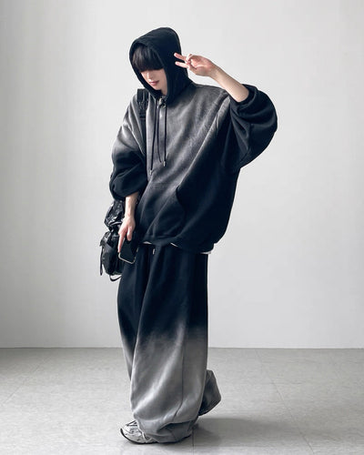 【10/4新作】Gradient monotone washed wide balloon sweatpants  HL3208