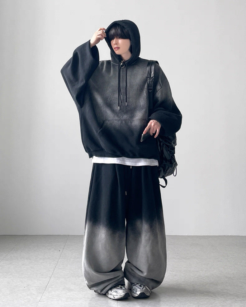 【10/4新作】Gradient monotone washed wide balloon sweatpants  HL3208