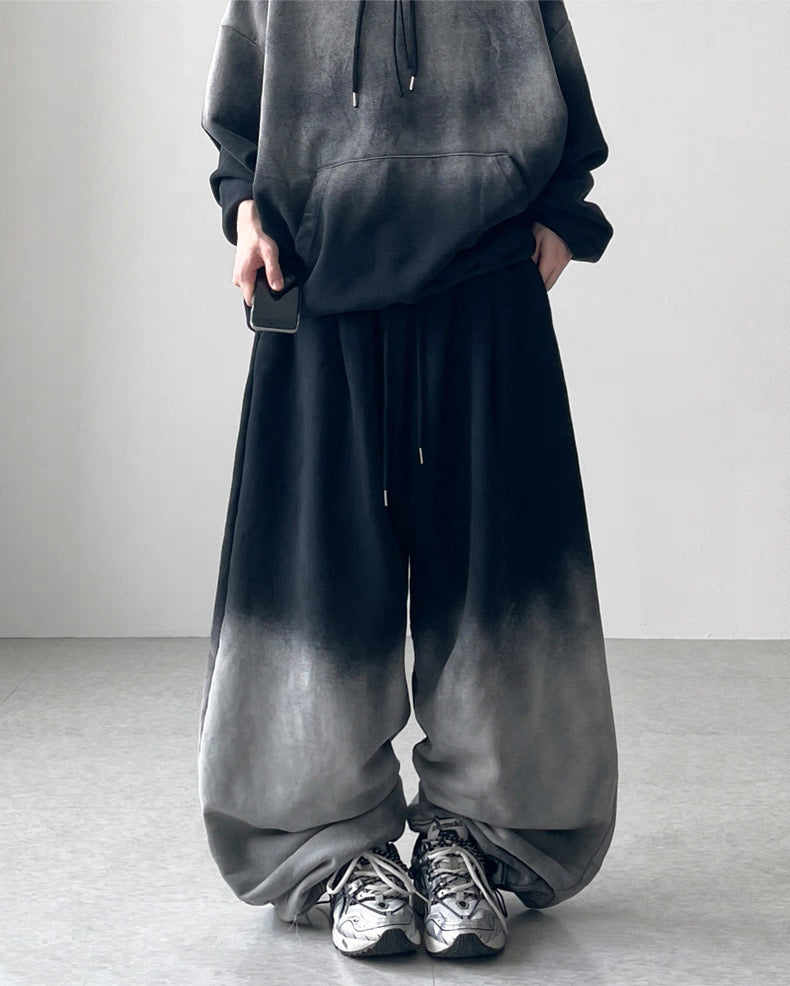 【10/4新作】Gradient monotone washed wide balloon sweatpants  HL3208