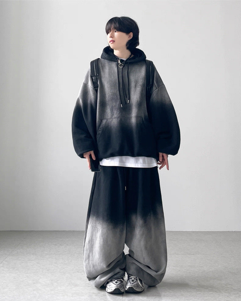 【10/4新作】Gradient monotone washed wide balloon sweatpants  HL3208
