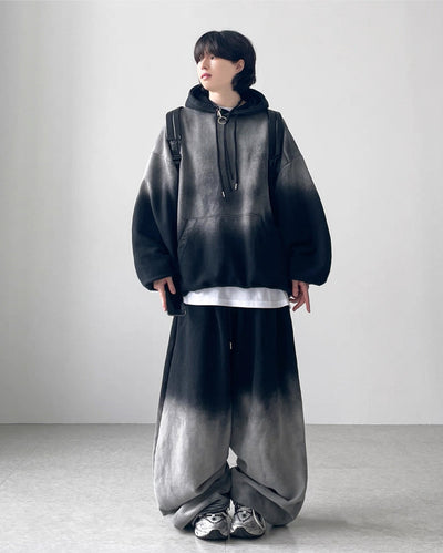 【10/4新作】Gradient monotone washed wide balloon sweatpants  HL3208