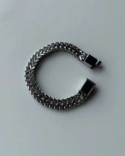 【QUANY】Metal continuous simple design silver bangle QU0015