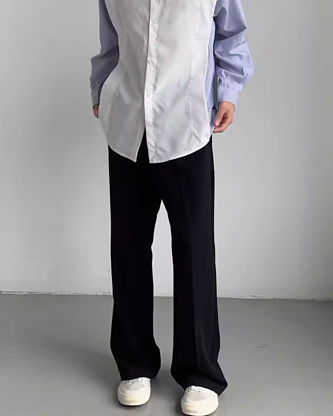 【QUANY】Sharp Silhouette Simple Design Slacks Pants  QU0018