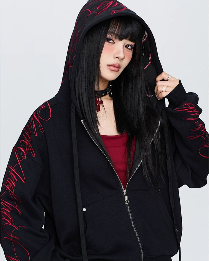 CBXLAB】Initials-lined design red and black color set-up CA0001