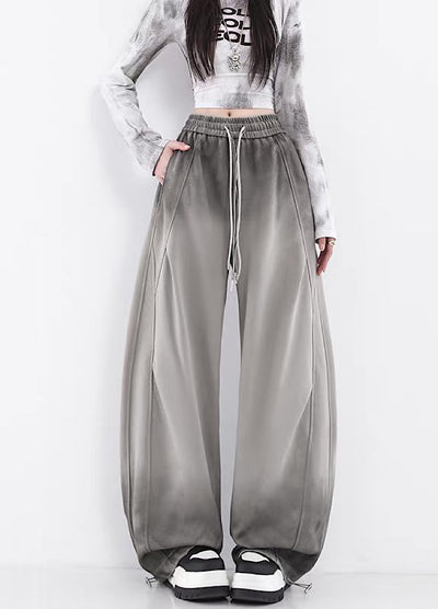 【10/4新作】Fully washed wide silhouette vintage basic sweatpants  HL3206