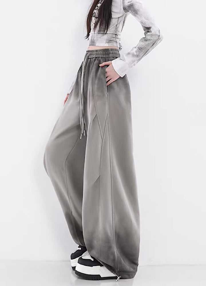 【10/4新作】Fully washed wide silhouette vintage basic sweatpants  HL3206
