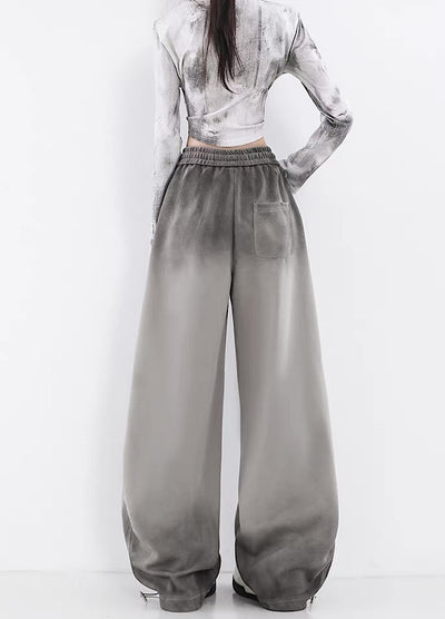 【10/4新作】Fully washed wide silhouette vintage basic sweatpants  HL3206