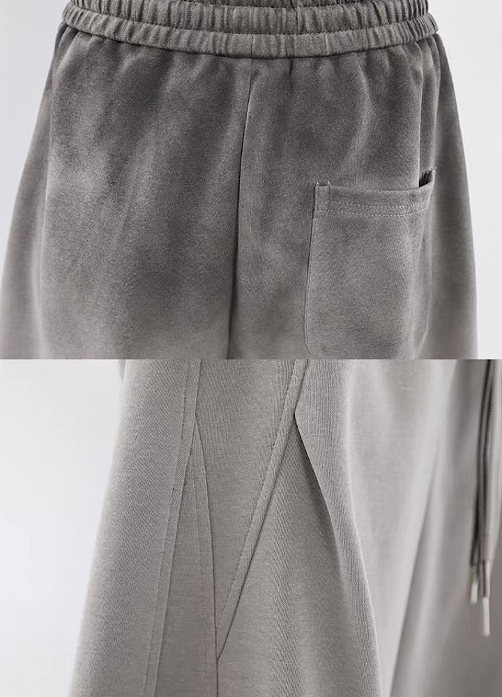 【10/4新作】Fully washed wide silhouette vintage basic sweatpants  HL3206