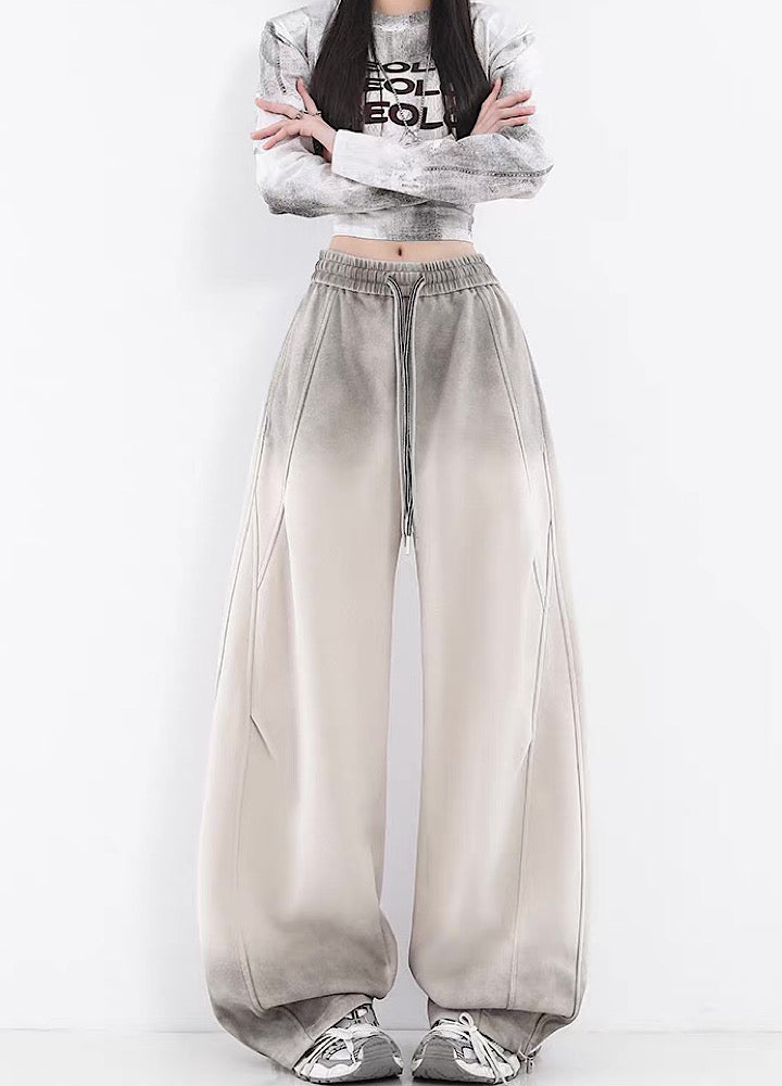 【10/4新作】Fully washed wide silhouette vintage basic sweatpants  HL3206