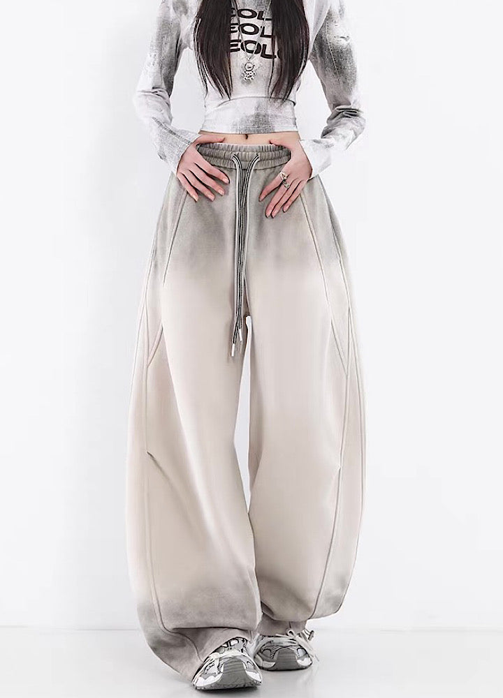 【10/4新作】Fully washed wide silhouette vintage basic sweatpants  HL3206