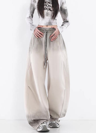 【10/4新作】Fully washed wide silhouette vintage basic sweatpants  HL3206