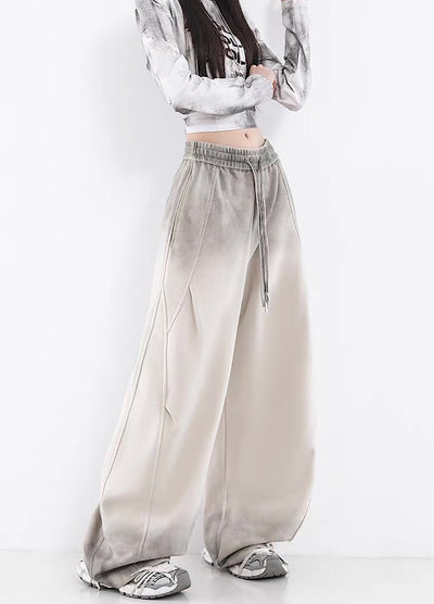 【10/4新作】Fully washed wide silhouette vintage basic sweatpants  HL3206