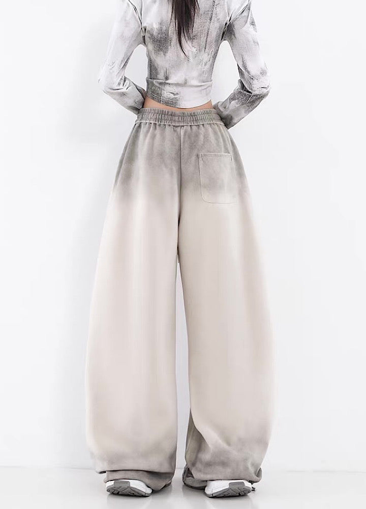 【10/4新作】Fully washed wide silhouette vintage basic sweatpants  HL3206