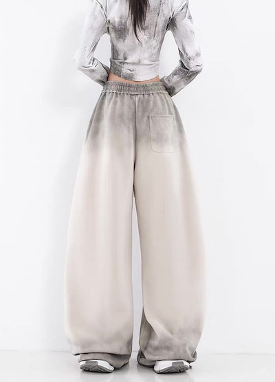 【10/4新作】Fully washed wide silhouette vintage basic sweatpants  HL3206