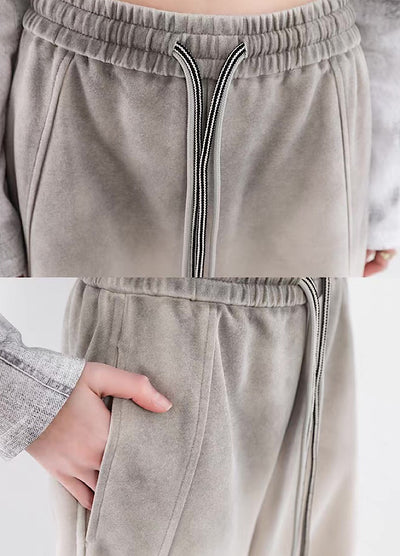【10/4新作】Fully washed wide silhouette vintage basic sweatpants  HL3206